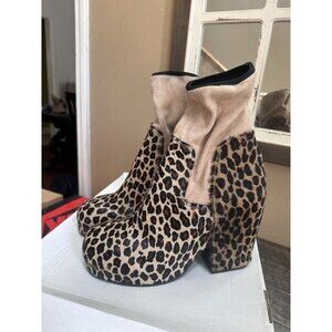 Random Identities Suede Leopard Print Boots Men Size 44